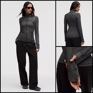Lululemon Define Herringbone Heathered Black Luon Fabric Athleisure Jacket 6